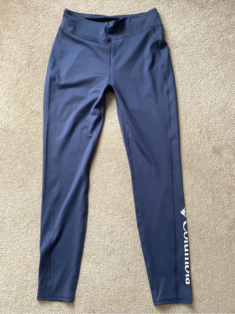Columbia Navy Women's Athletic Leggings with Side Logo